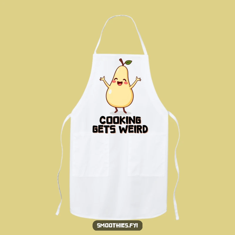 Funny Pear Dance Apron - Cook with Silly Fruit Flair