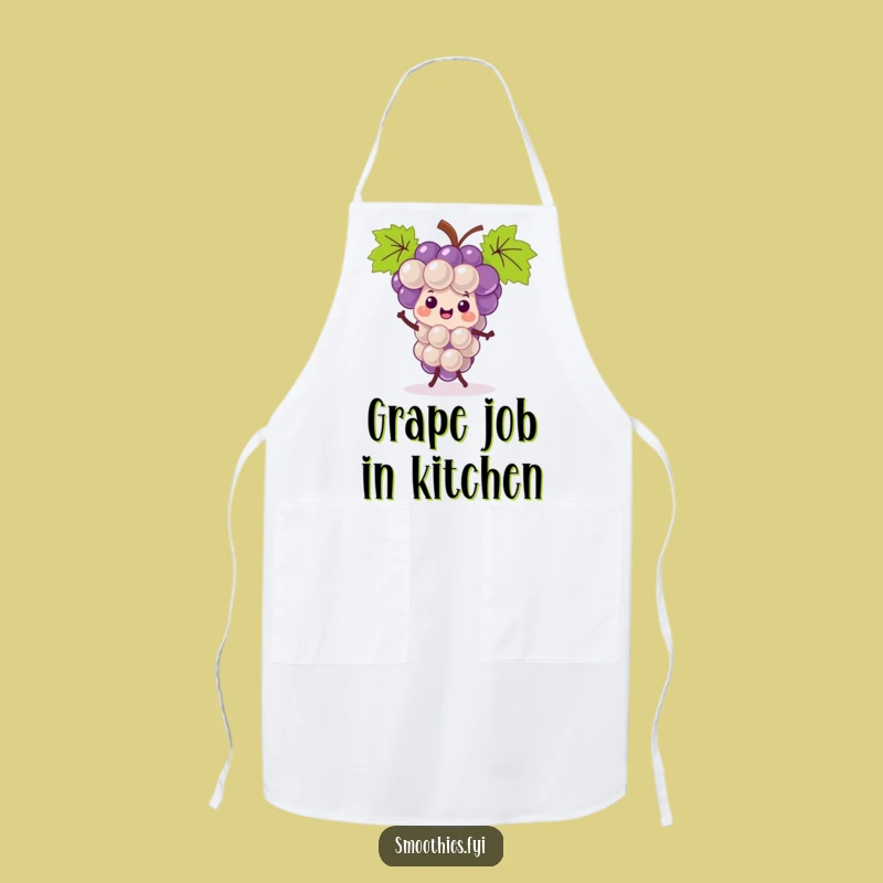 Funny Kawaii Grape Bunch Jigging Apron - Kitchen Humor & Fruit Cooking Gift
