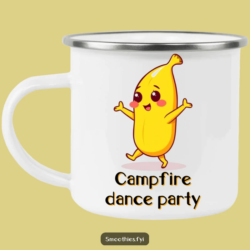 Funny Banana Dance Camping Mug - Playful Outdoor Character for Groovy Sips