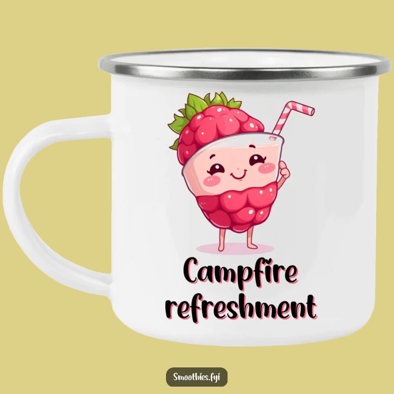Funny Raspberry Smoothie Camping Mug: Durable Berry Creator Cup for Healthy Adventures