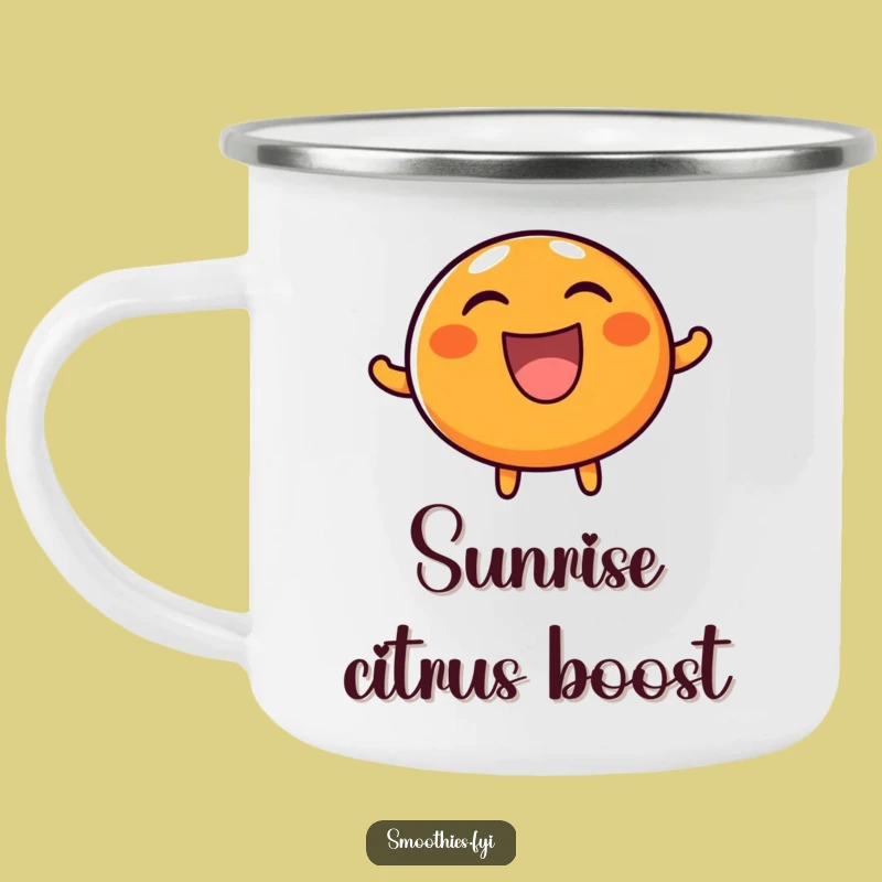 Funny Orange Laugh Camping Mug - Happy Outdoor Character for Joyful Sips