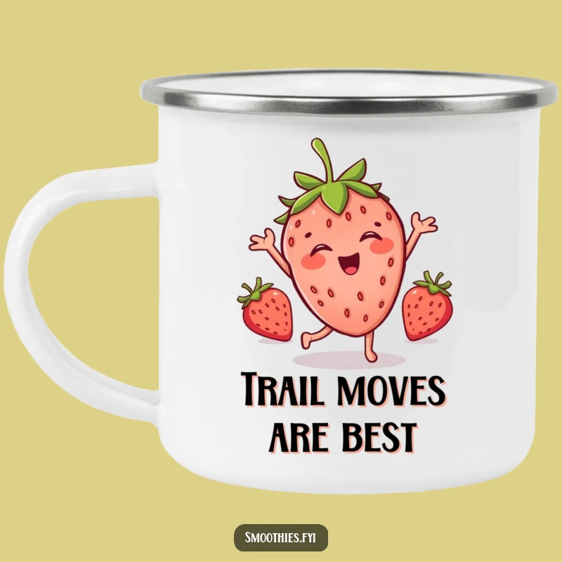 Funny Strawberry Dance Camping Mug: Adventure Fuelled by Fruity Merriment