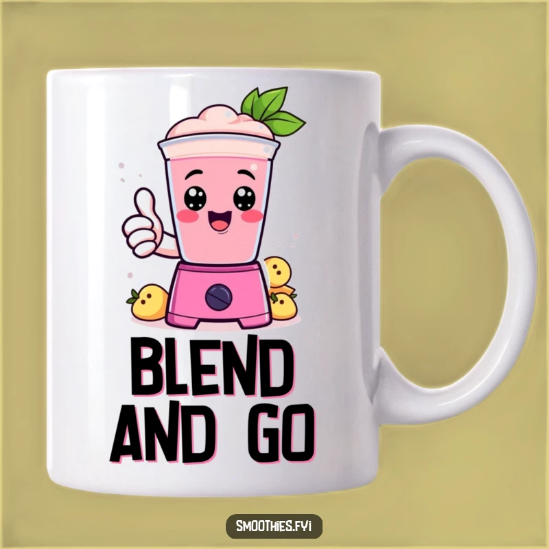 Funny Kawaii Smoothie Blender Thumbs Up Mug - Hilarious Drink Lover Funny Gift