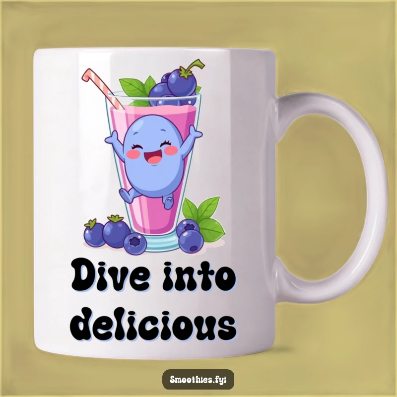 Funny Blueberry Smoothie Dive Mug: A Hilarious Splash of Fun!