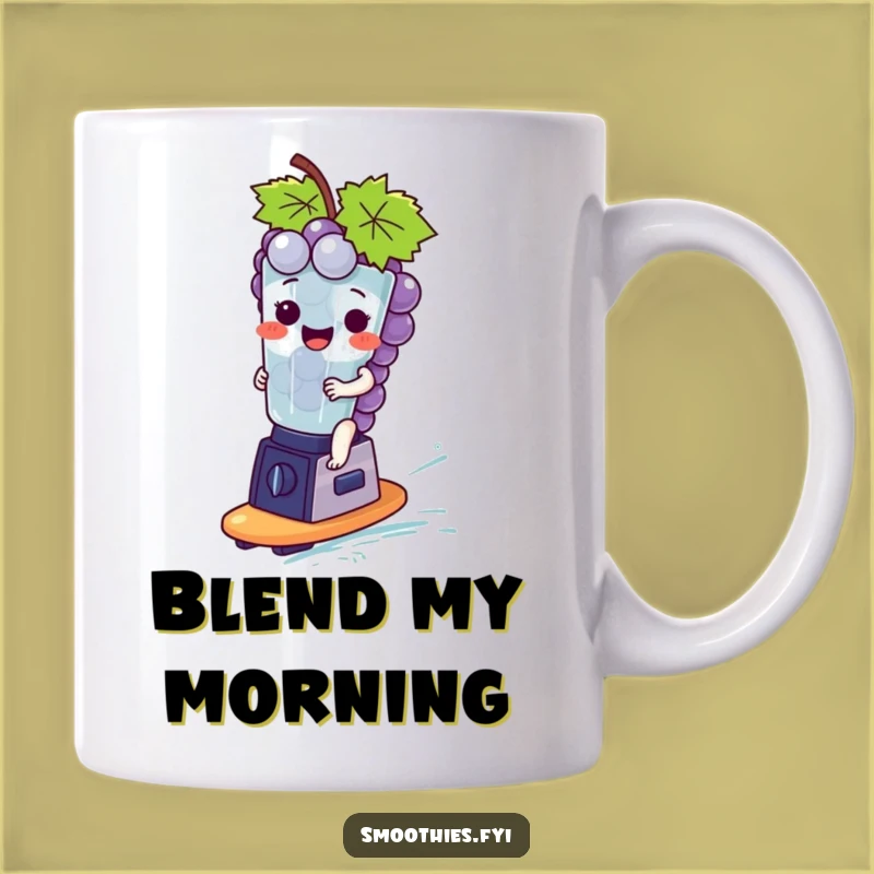 Funny Giggling Grapes Blender Surf Mug - Hilarious Fruit Fun Gift