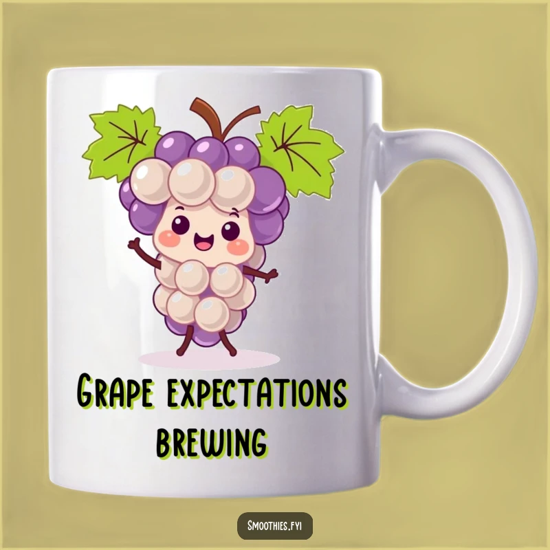 Funny Kawaii Grape Bunch Jigging Mug - Adorable Fruit Humor Gift Idea