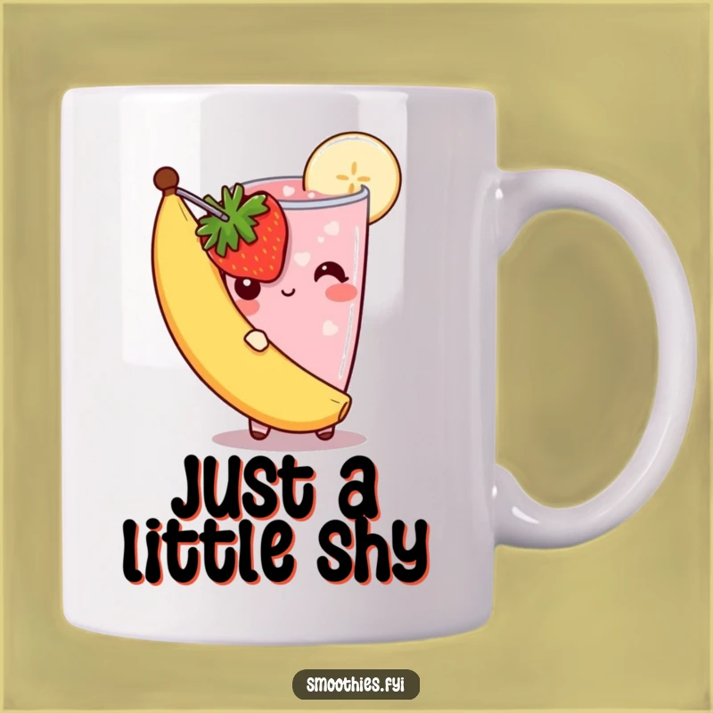 Funny Shy Smoothie Mug: Berry Cute Peek, Smoothie Humor, Perfect Gift!