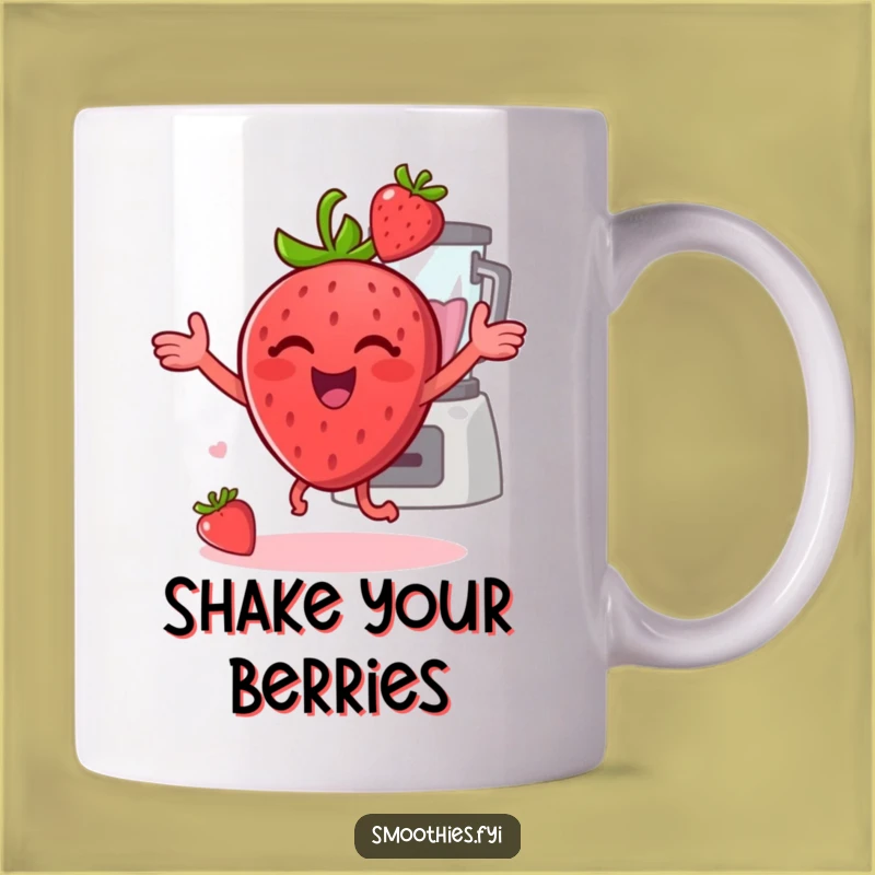 Funny Strawberry Dance Mug: Cheerful Fruit Blender Dancer for Hilarious Gifts