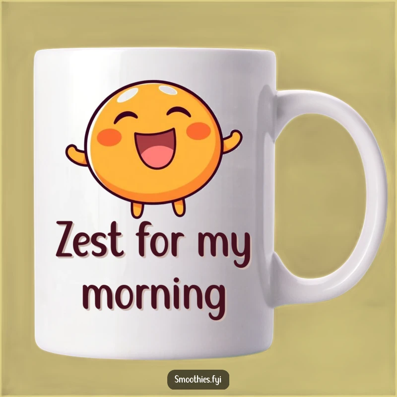 Funny Orange Laugh Mug - Happy Character Gift for a Joyful Start