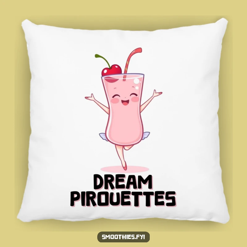 Funny Cherry Smoothie Ballet Pillow - Cozy Graceful Dancer Decorative Gift