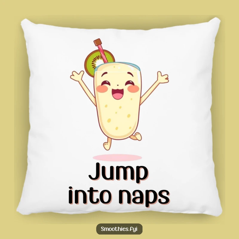 Funny Kiwi Smoothie Pillow: Comfy Excited Glee Accent