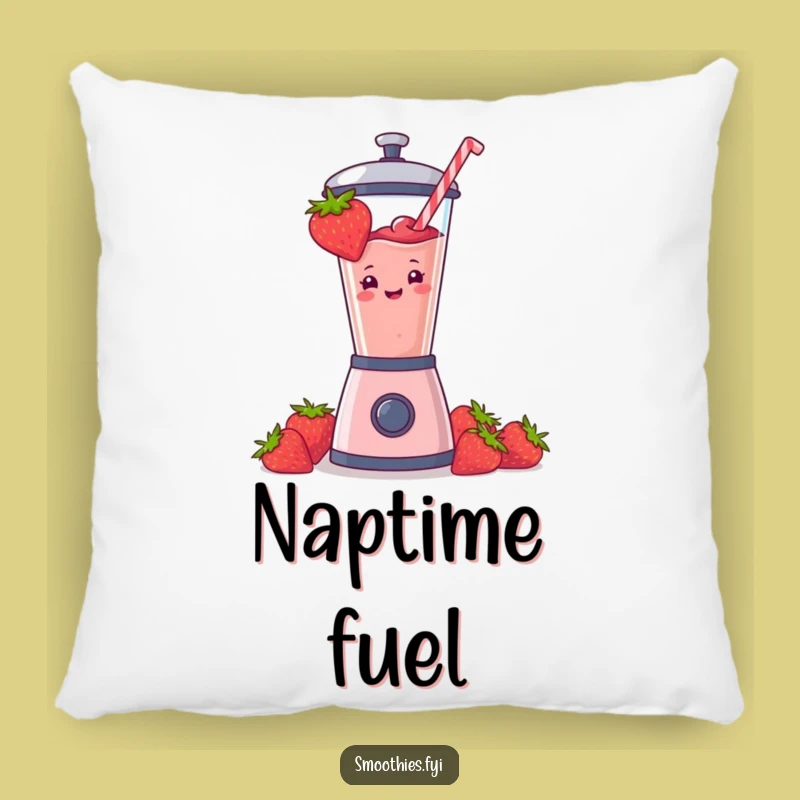 Funny Strawberry Smoothie Comfort Pillow: Hilarious & Cozy Home Decor Gift