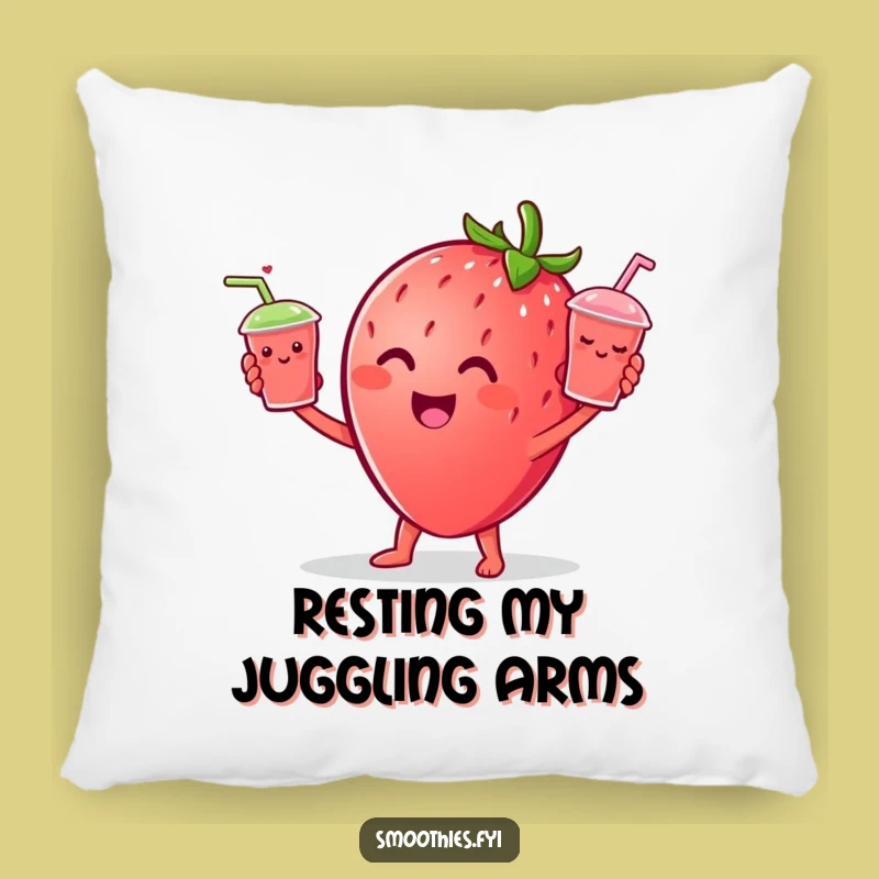 Funny Strawberry Juggling Pillow, Soft Cheerful Fruit Character Cushion Gift