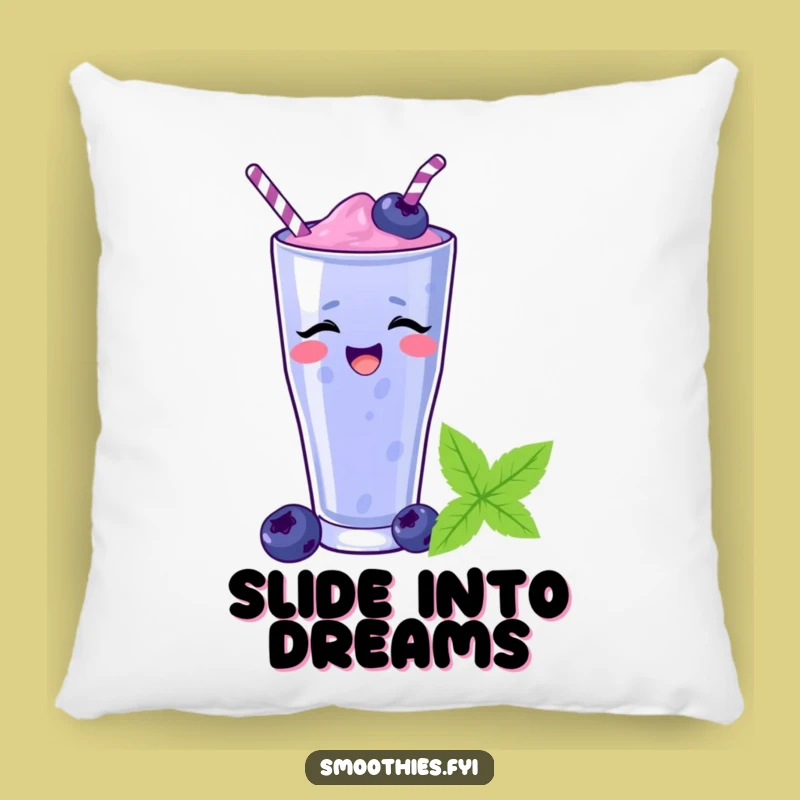 Funny Blueberry Smoothie Comfort Pillow: Hilarious & Cozy Home Accent Gift