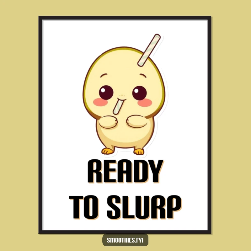 Funny Kiwi Sip Digital Art: Printable Playful Fruit Art for Instant Fun