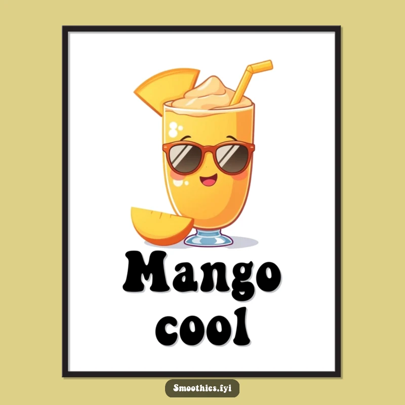 Funny Mango Smoothie Digital Print: Instant Cool Wall Art Gift