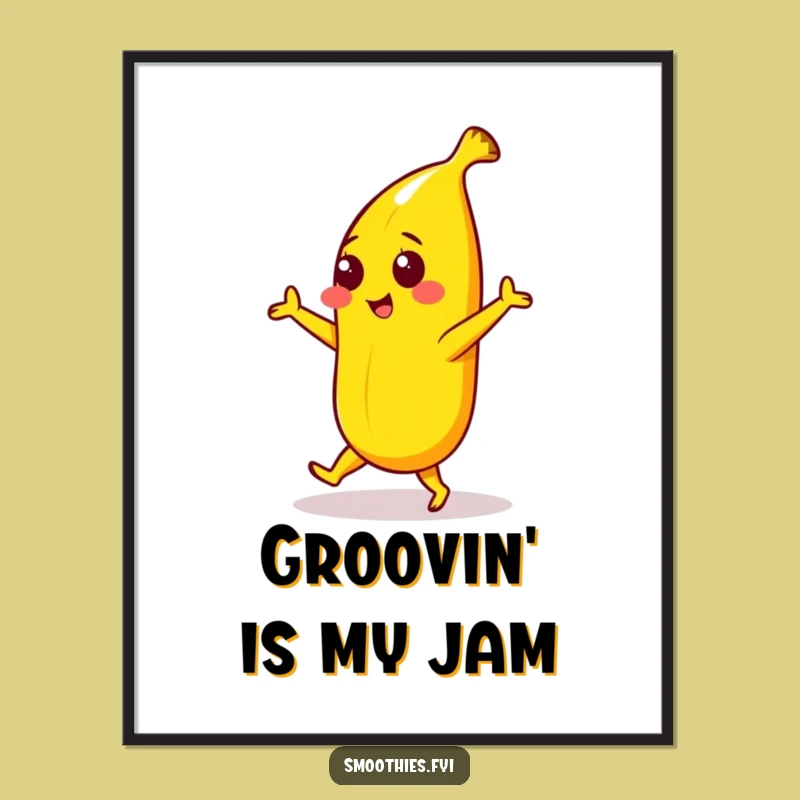 Funny Banana Dance Digital Art - Playful Character Print for Joyful Decor