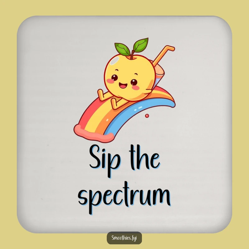 Funny Apple Rainbow Slide Drink Coaster: Protect Surfaces with Whimsy!