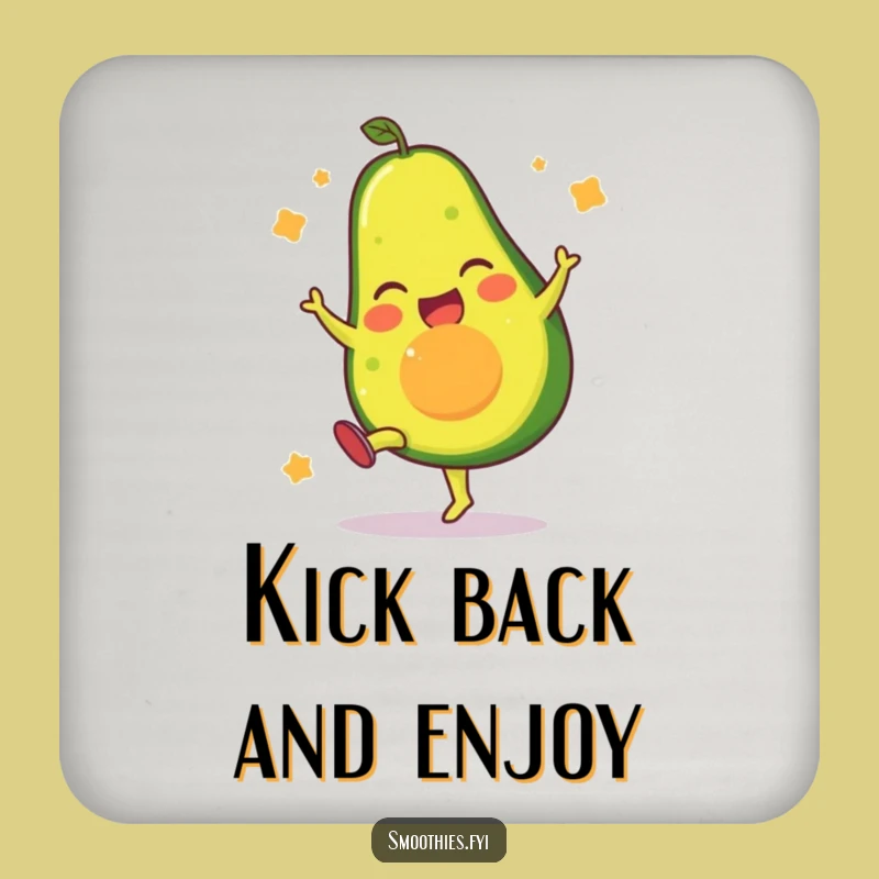 Funny Avocado Kick Coaster Set: Protect Surfaces with Fruit Flair
