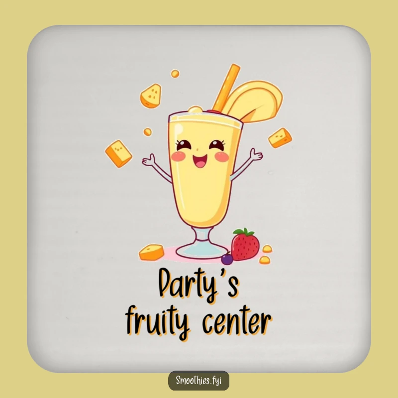 Funny Banana Juggling Drink Coaster: Protect Surfaces with Fruit Humor Gift