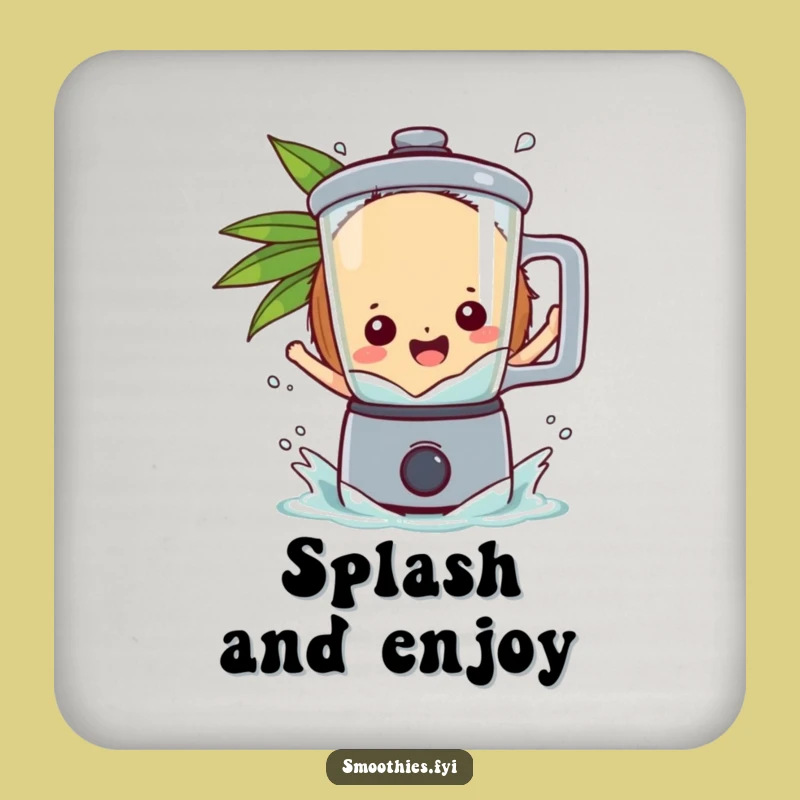Funny Coconut Blender Coaster - Tropical Protection for Drinks
