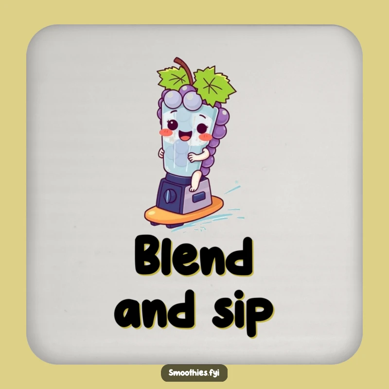 Funny Giggling Grapes Coaster - Protect Surfaces with Fruity Fun