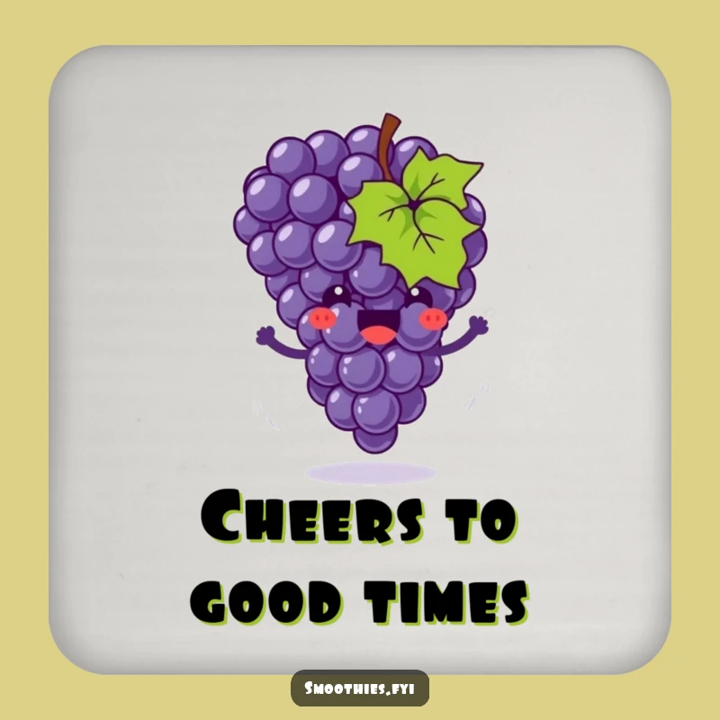 Funny Grape Bounce Coaster Set - Protect Surfaces with Fruity Fun