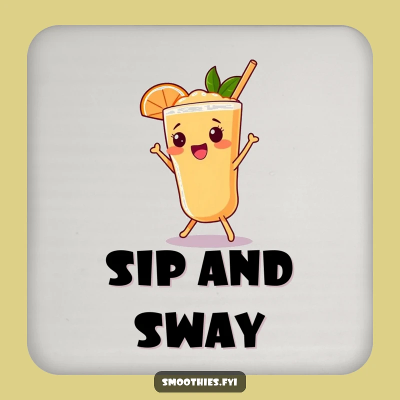 Funny Grapefruit Smoothie Shimmy Coaster: Protect Surfaces with Cartoon Humor