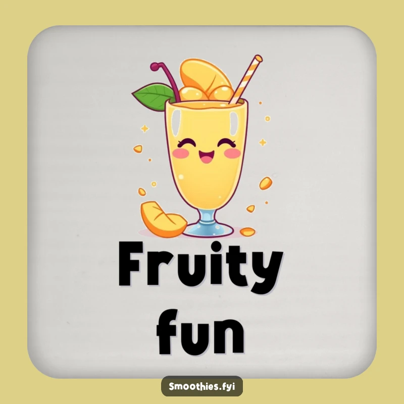 Funny Mango Smoothie Coaster: Whimsical Spinning Protection