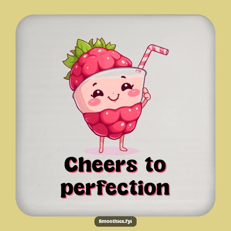 Funny Raspberry Smoothie Coaster Set: Proud Berry Protection for Tables