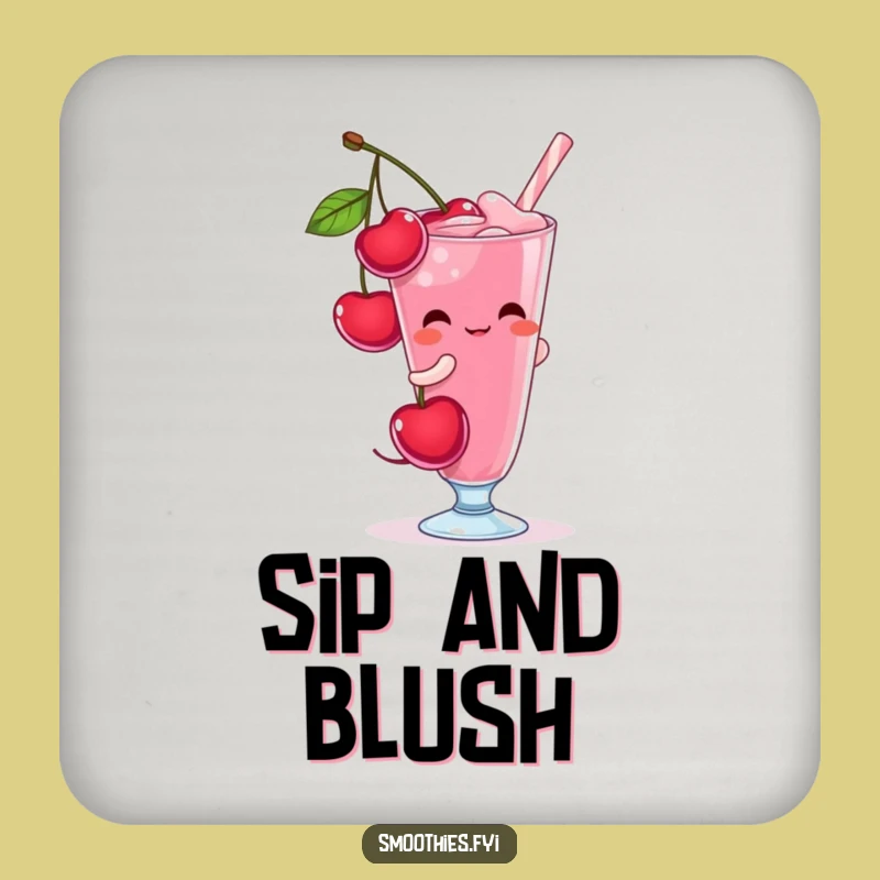 Funny Shy Cherry Coaster - Sweet Protection for Your Drinks