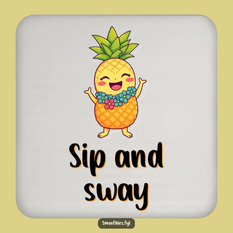 Funny Hula Pineapple Drink Coaster: Protect Surfaces with Tropical Fun
