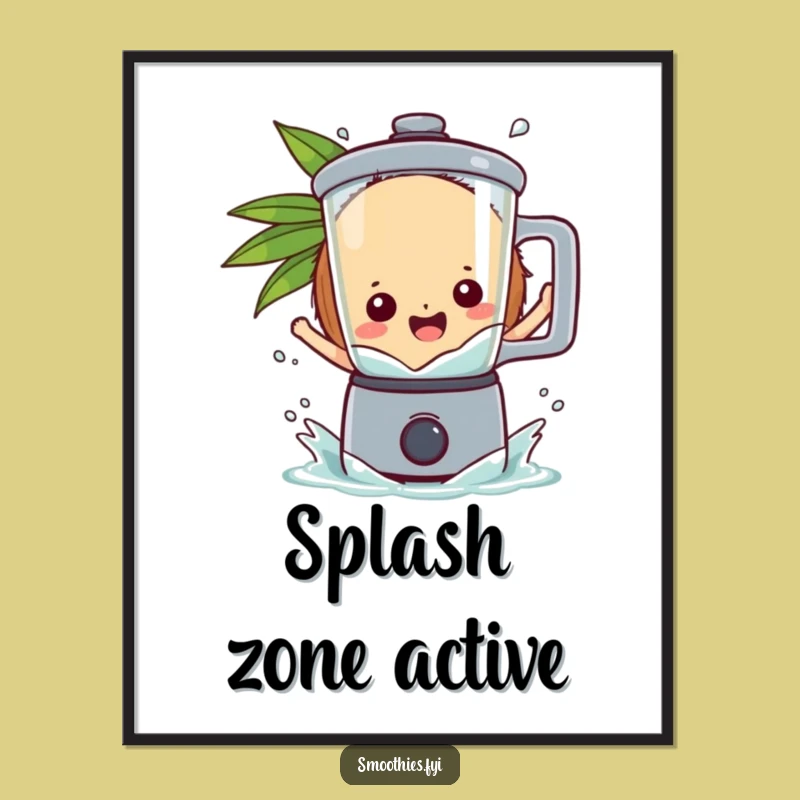 Funny Coconut Blender Poster - Vibrant Tropical Splash Art