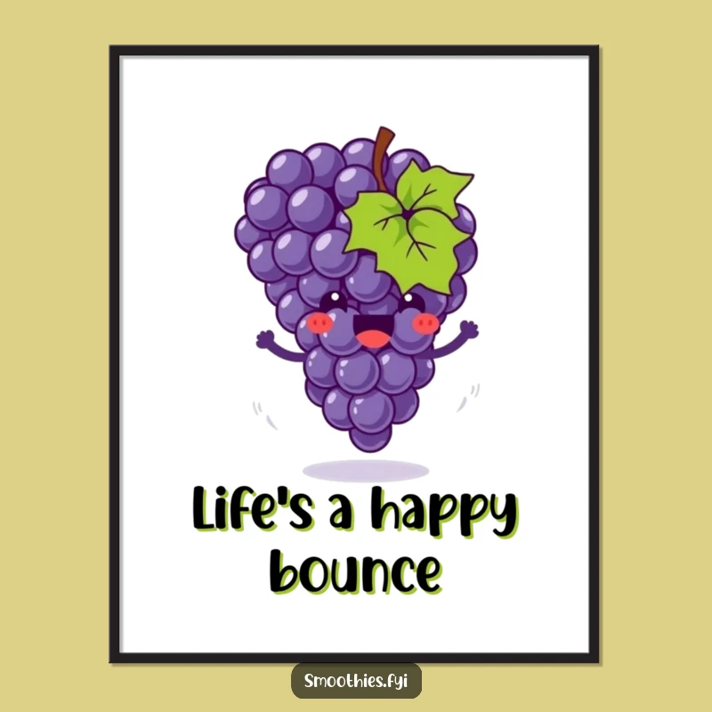 Funny Grape Bounce Poster - Vibrant Joyful Art for Happy Spaces