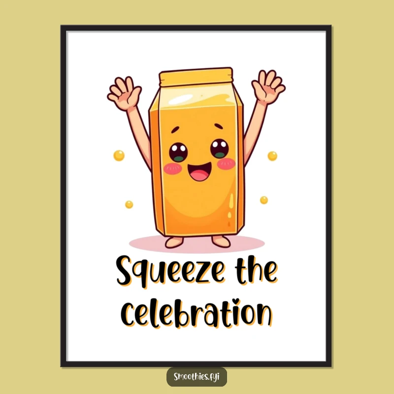 Funny OJ Celebration Poster: Cheerful Carton Art for Lively Spaces