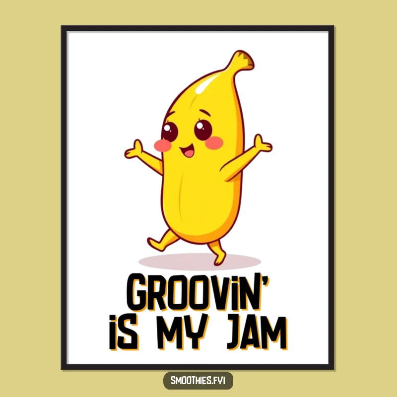 Funny Banana Dance Poster - Playful Character Art for Cheerful Walls