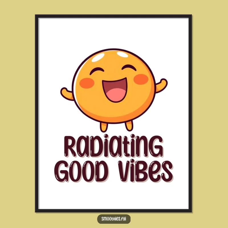 Funny Orange Laugh Poster - Happy Character Art for Joyful Walls