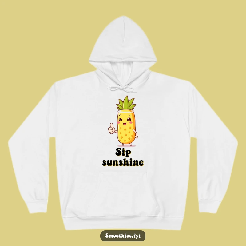 Cozy Funny Pineapple Smoothie Hoodie: Warm Tropical Joyful Wear