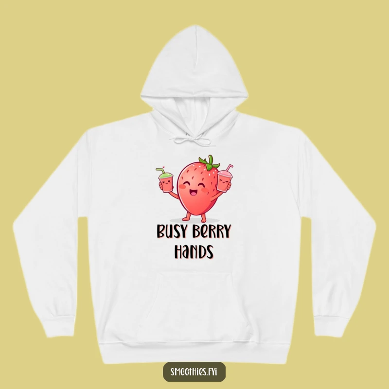 Funny Strawberry Juggling Hoodie, Cozy Cheerful Fruit Character Sweatshirt Gift