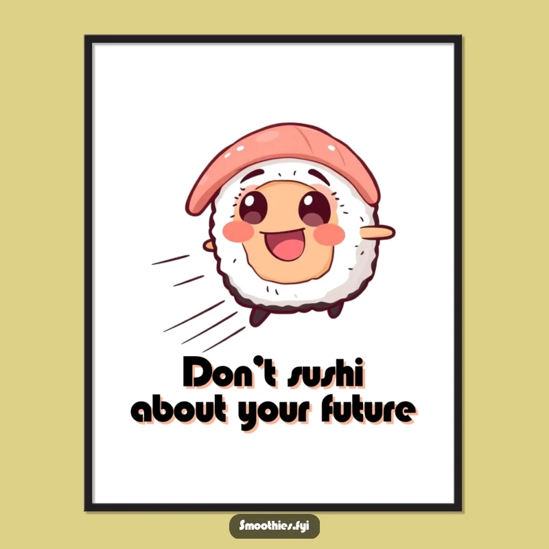 Free Printable Wall Art: Zooming Sushi, Funny Downloadable Decor for Whimsical Spaces