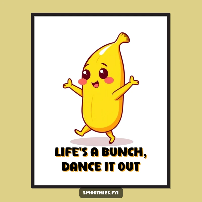 Free Printable Wall Art: Dancing Banana, Funny Downloadable Decor for a Cheerful Vibe