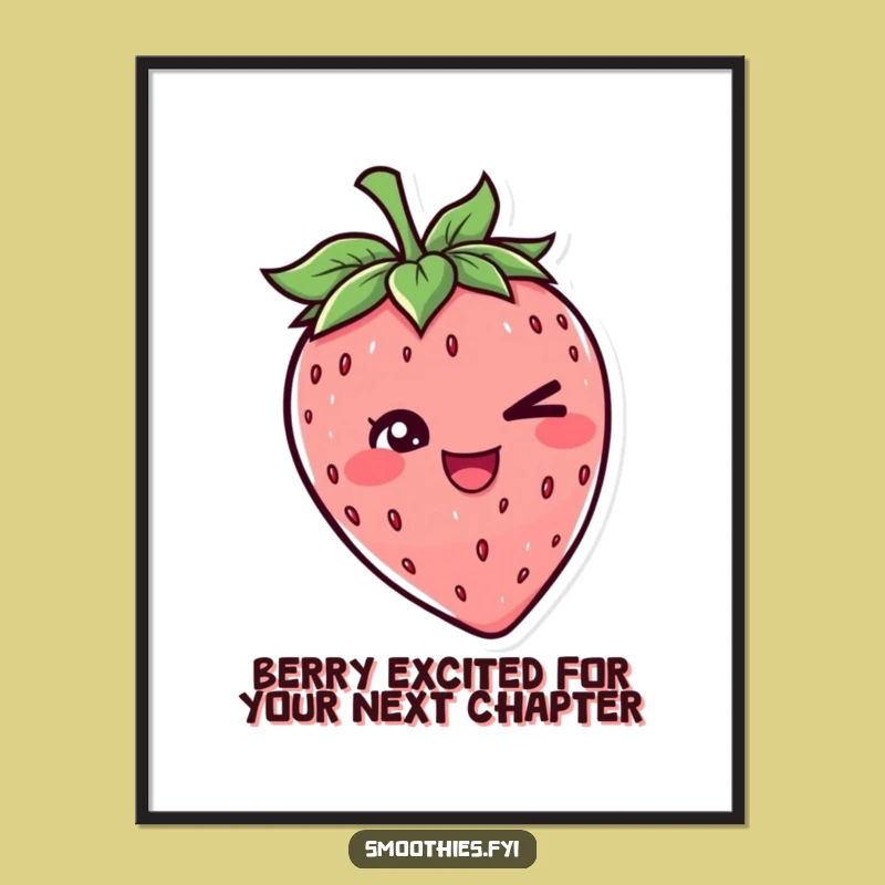 Free Printable Wall Art: Funny Strawberry Wink for a Cheerful, Downloadable Home Decor Gift