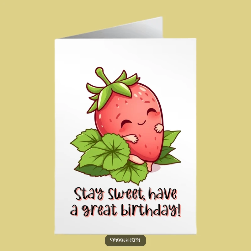 Free Printable Birthday Card: Kawaii Strawberry Trip Funny Downloadable Gift