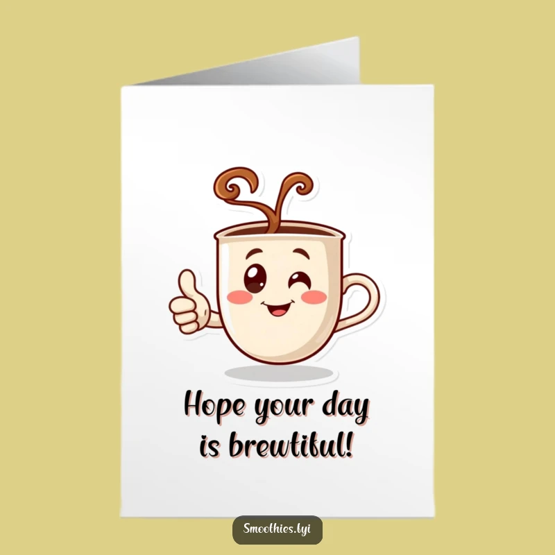 Free Printable Birthday Card: Coffee Thumbs Up, Funny Downloadable Gift for Coffee Lovers