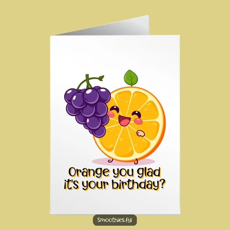 Free Printable Birthday Card: Kawaii Orange Juggling Funny Downloadable Gift