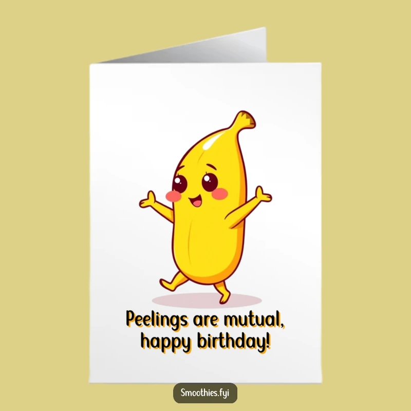 Free Printable Birthday Card: Dancing Banana, Funny Downloadable Gift for Fun Celebrations