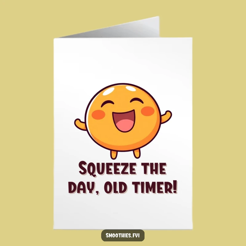 Free Printable Birthday Card: Laughing Orange, Funny Downloadable Gift for Joyful Celebrations