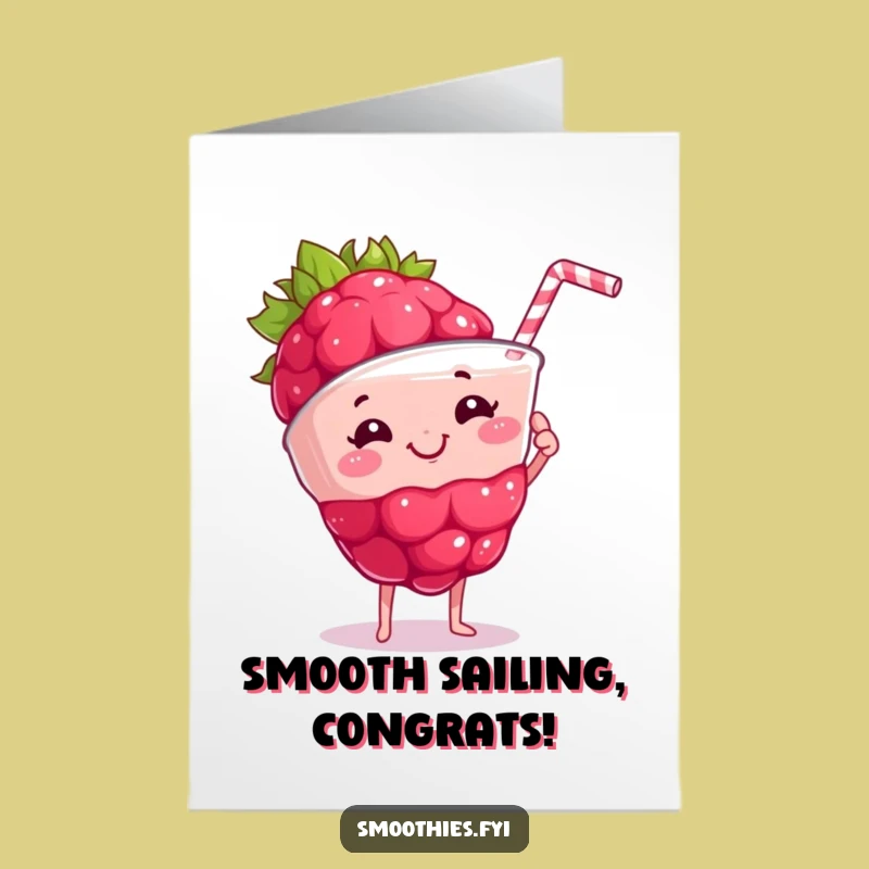 Free Printable Raspberry Congrats Card: Smoothie Success, Downloadable Cheers