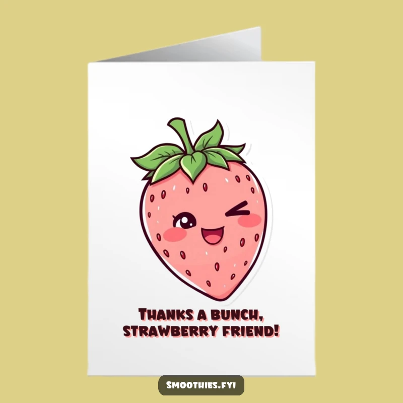 Free Printable Thank You Card: Mischevious Strawberry Wink, Downloadable Funny Gift