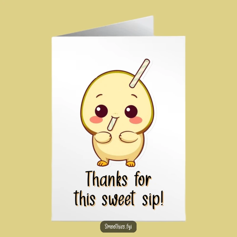 Free Printable Thank You Kiwi Card: Sip of Gratitude, Downloadable Thanks
